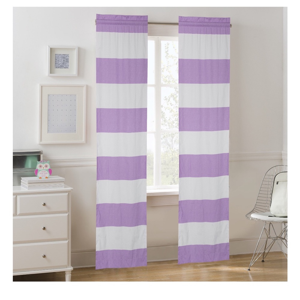 Purple Stripe Curtains